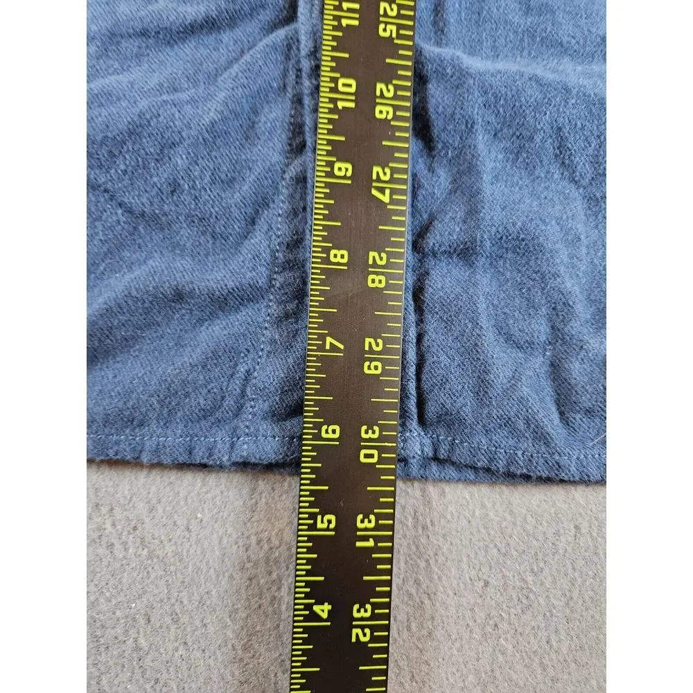The North Face Flannel Shirt Men's Sz Large Dark Blue Solid Thick Cotton LS‎